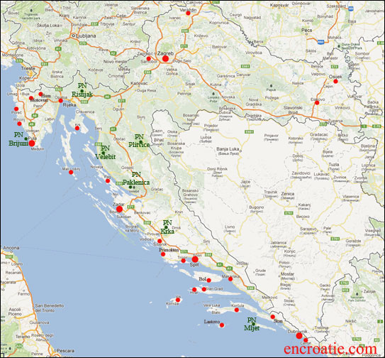 carte croatie sites touristiques - Image