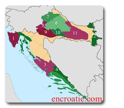 Vins de Croatie - Carte