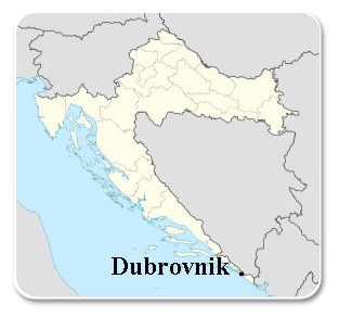 Carte de Dubrovnik en Croatie