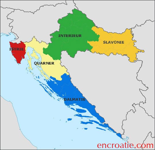 carte de la croatie et ses îles